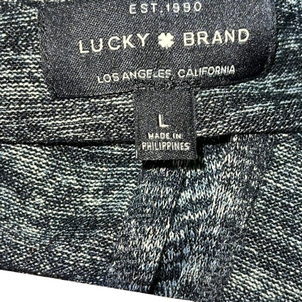 Lucky Brand Cold Shoulder Black Heather You Are Loved Women's Size Large Shirt - Picture 2 of 4